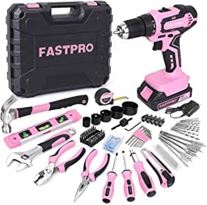 FASTPRO 177-Piece 20V Pink Cordless Lithium-ion Drill Driver and Home Tool Set Review